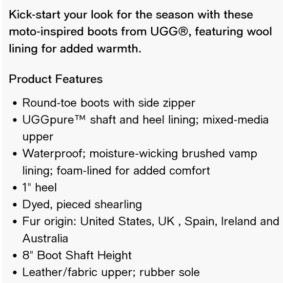 UGG "Robbie" Mid-Calf Waterproof Boots Leather Wool Black Gray | Women's Size 8 - Picture 13 of 14